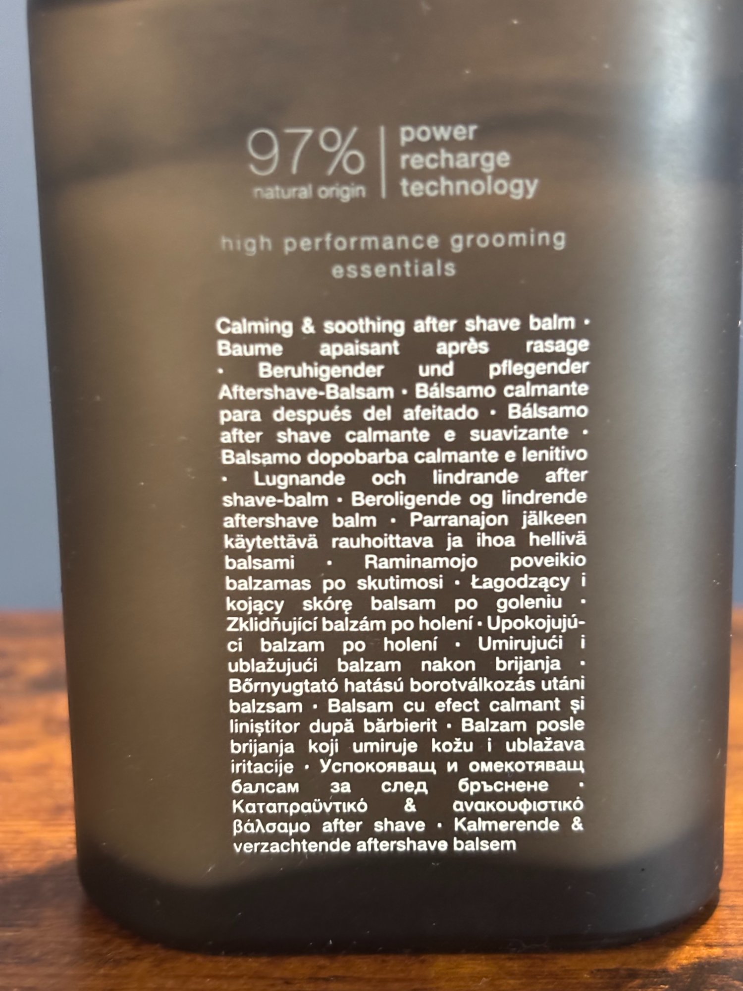 Rituals Homme After Shave Soothing Balm — back label showing 97% natural origin ingredients